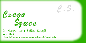 csego szucs business card
